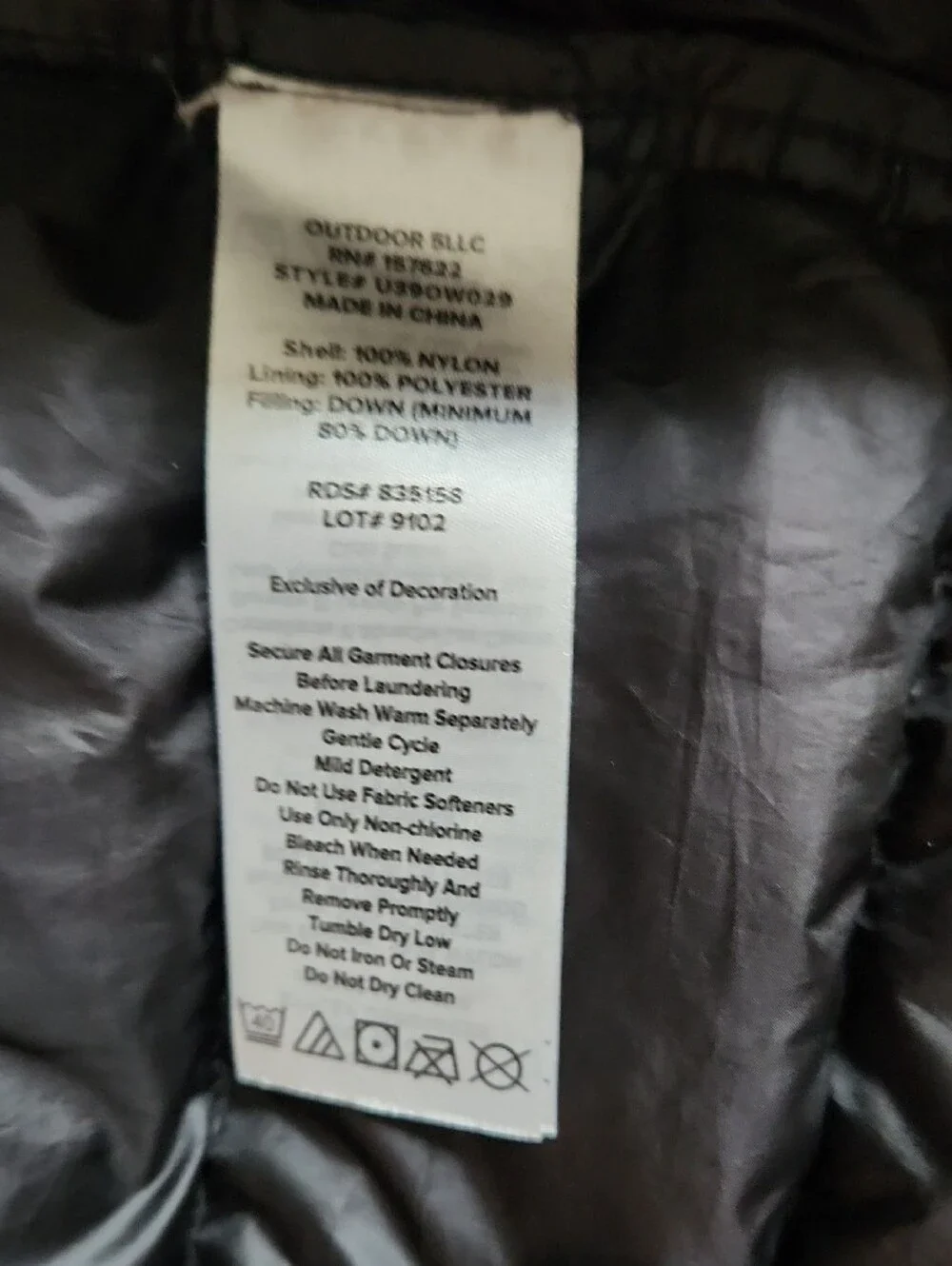 Eddie Bauer, Black Hooded Puffer Jacket, Youth, Sz 16